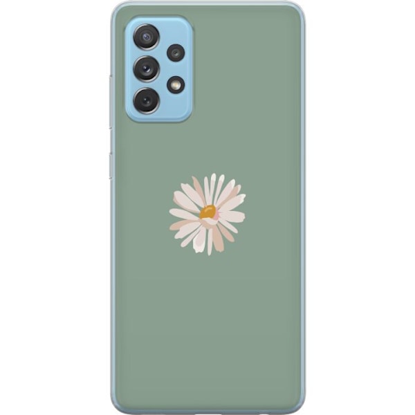 Samsung Galaxy A52 5G Läpinäkyvä kuori Vihreä Minimalikukka - tyylikäs kukka vihreällä taustalla