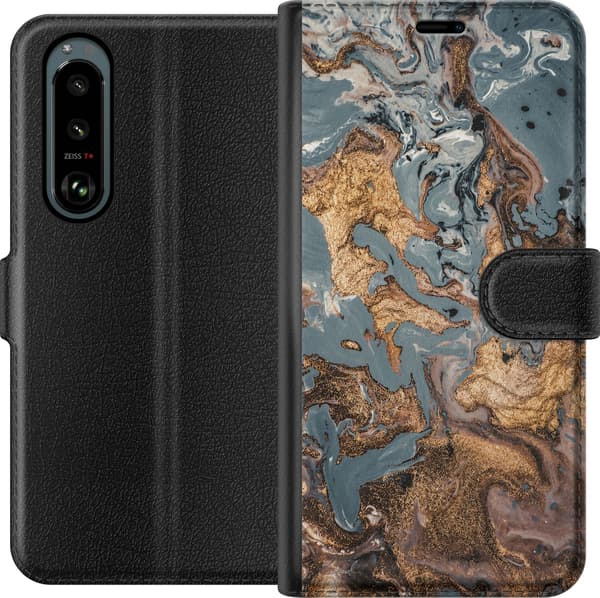 Kompatibelt Lommeboketui til Sony Xperia 5 III Grå marmormiks grå