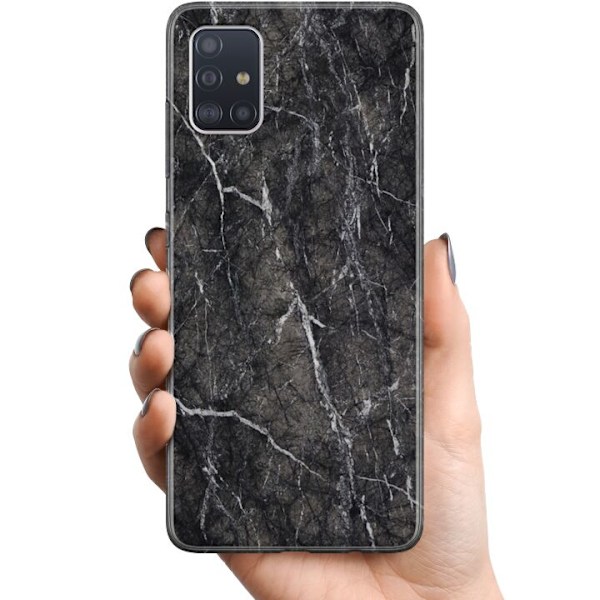 Samsung Galaxy A51 TPU Mobilcover Sort Marmor
