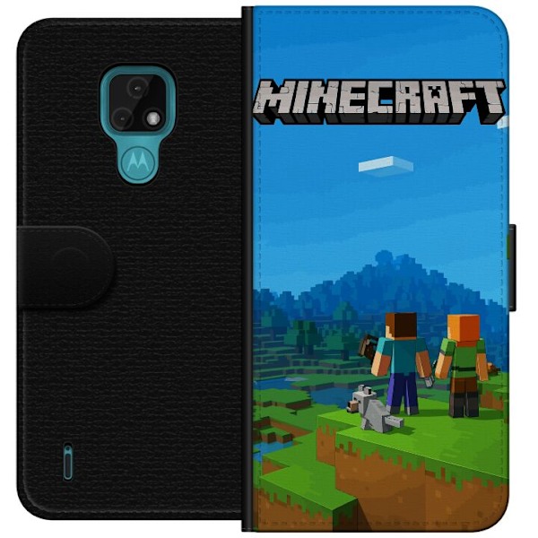 Motorola Moto E7 Tegnebogsetui Minecraft Key Art