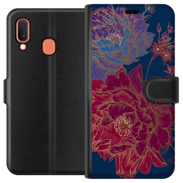 Kompatibelt Lommeboketui til Samsung Galaxy A20e Blomster