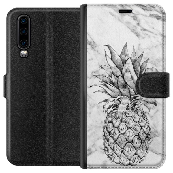 Huawei P30 Plånboksfodral Ananas