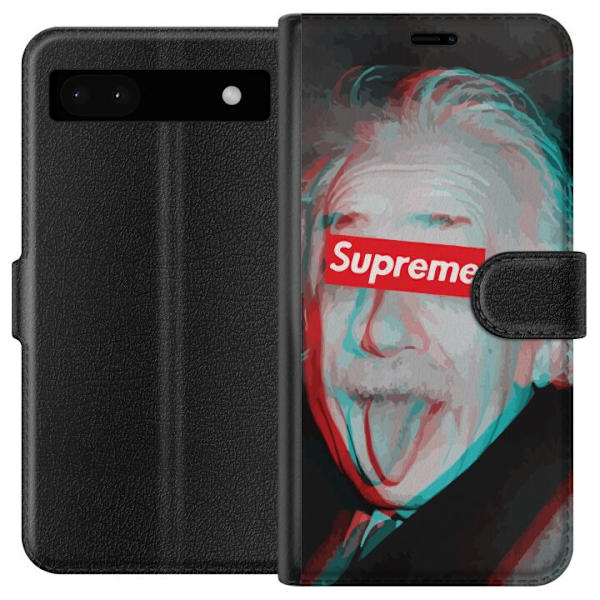 Google Pixel 6a Lompakkokotelo Supreme Albert Einstein 3D Motiivi Katumuoti Suunnittelu Suosittu Tiede Ikoni Kaupunkitaide