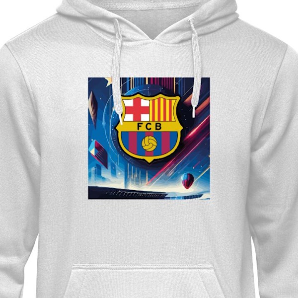 Barn-Hoodie | Mjuk Huvtröja för Barn FC Barcelona grå 9-11 År