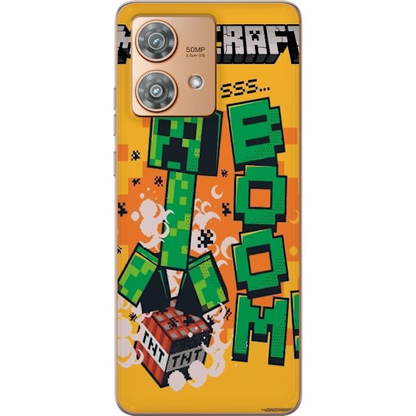 Motorola Edge 40 Neo Läpinäkyvä kuori Minecraft Boom