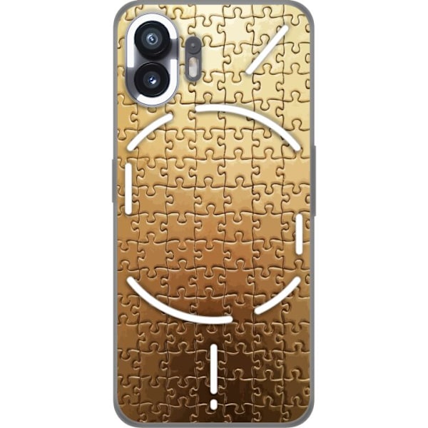 Nothing Phone (2) Gennemsigtig cover Guld Pussel