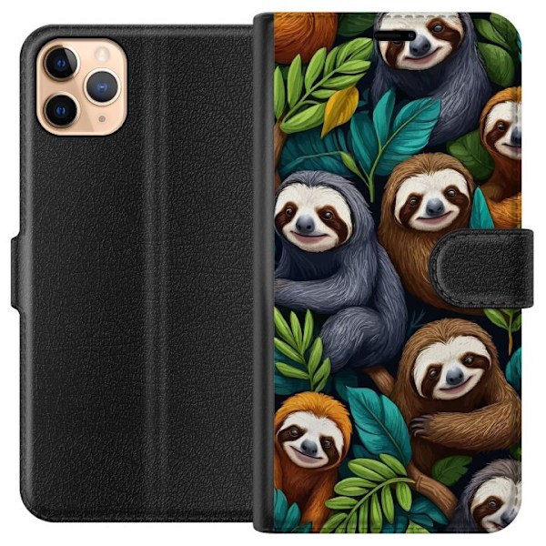 Apple iPhone 11 Pro Max Plånboksfodral Sengångarstil – avslappnat motiv med söt sengångare