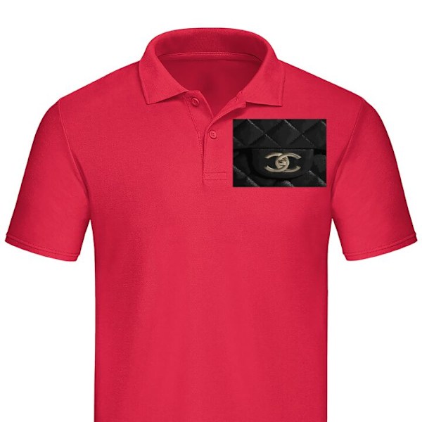 Poloshirt til Voksen | Elegant Poloshirt Chanel Sort Rød XX-Large