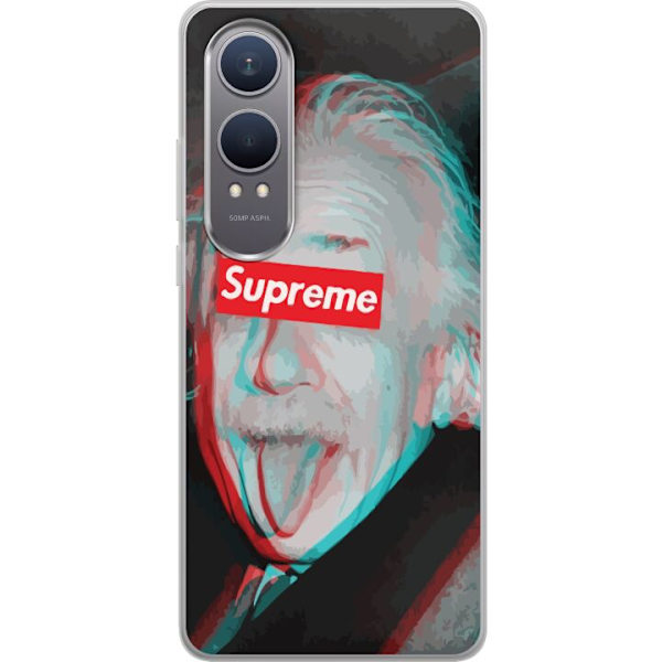 OnePlus Nord CE4 Lite Genomskinligt Skal Supreme Albert Einstein 3D Motiv Streetwear Design Populär Vetenskap Ikoniskt Grafiskt Urban Art