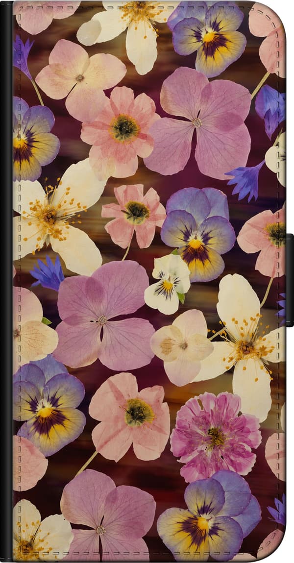 Kompatibel Tegnebogsetui til Samsung Galaxy Note10+ Pink blomsterblanding pink