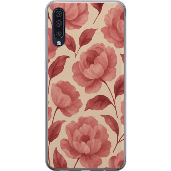 Samsung Galaxy A50 Gjennomsiktig deksel Rose Blomst