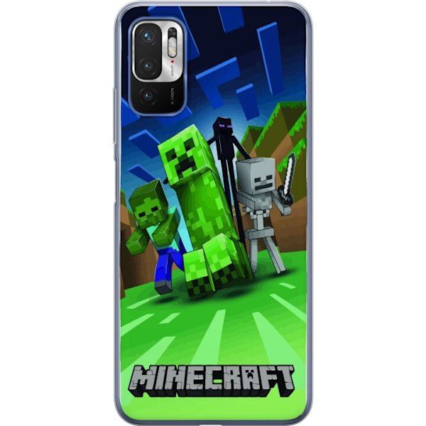 Xiaomi Redmi Note 10 5G Genomskinligt Skal Minecraft Creeper mobilskal i klassisk grön pixelstil