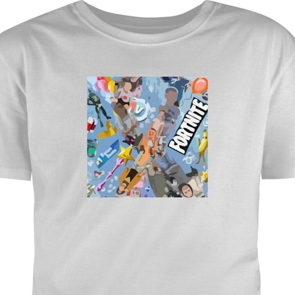 Barn-T-shirt | Bekväm T-shirt för Barn Fortnite grå 3-4 År