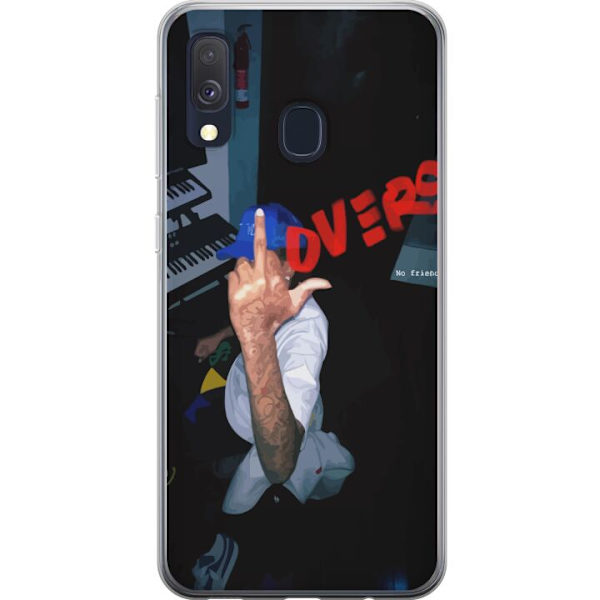 Samsung Galaxy A40 Genomskinligt Skal Lovers Mystical Romance Kärlek Mystik Design Romantiskt Motiv Populärt Grafiskt Mönster Fashion Stil