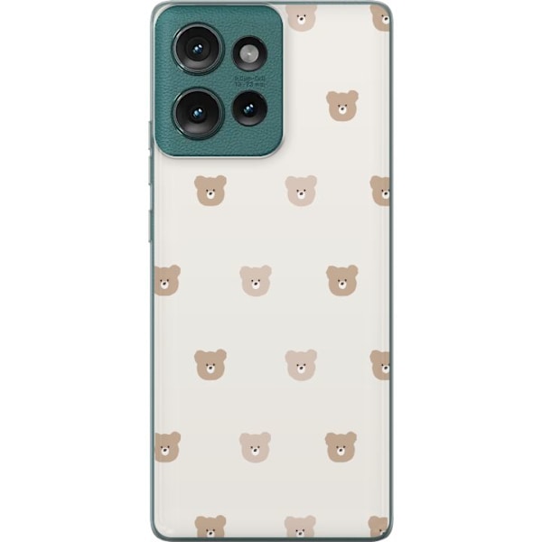 Motorola Edge 50 Läpinäkyvä kuori Teddy-tausta - söpöt teddykarhut pehmeällä taustalla