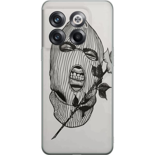 OnePlus 10T Gennemsigtig cover Ski Maske Ros Streetwear Design Grafisk Motiv Spænding Urban Stil Gadekunst Maskerade Symbol