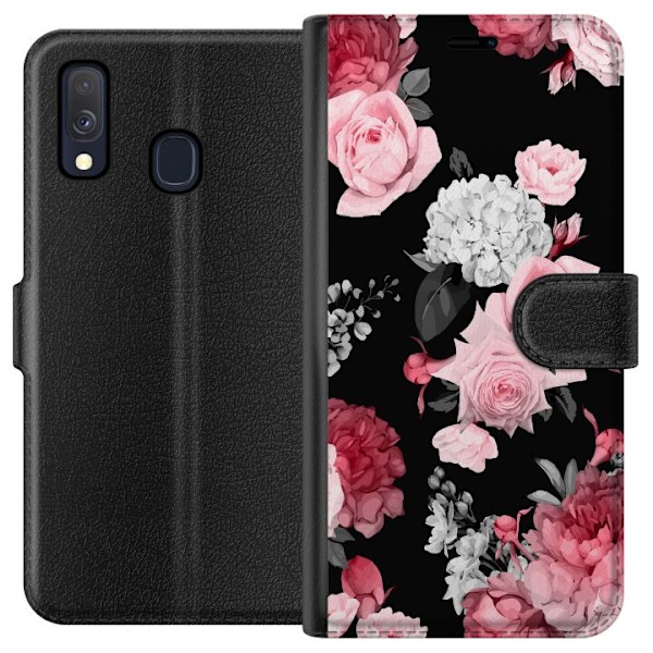Samsung Galaxy A40 Tegnebogsetui Blomster