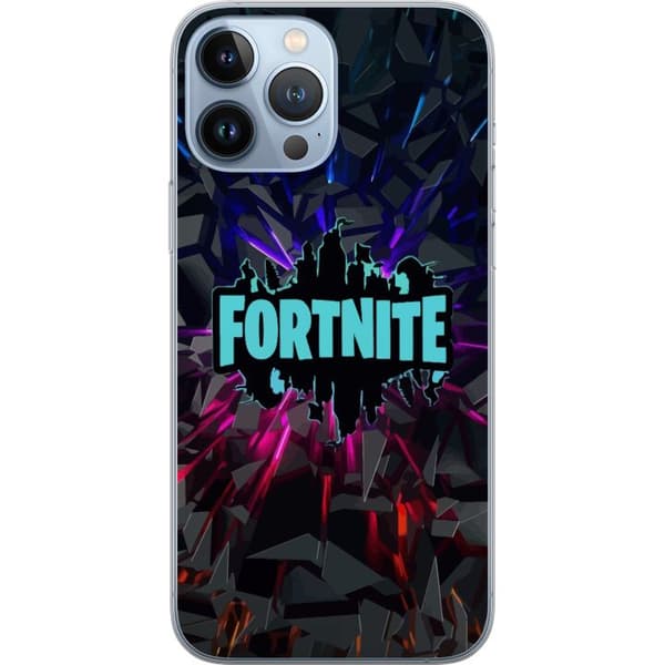 Kompatibelt Mobildeksel til Apple iPhone 13 Pro Max Spillinspirert abstrakt logodesign med eksploderende former, neonlys og dynamisk energi for et mo