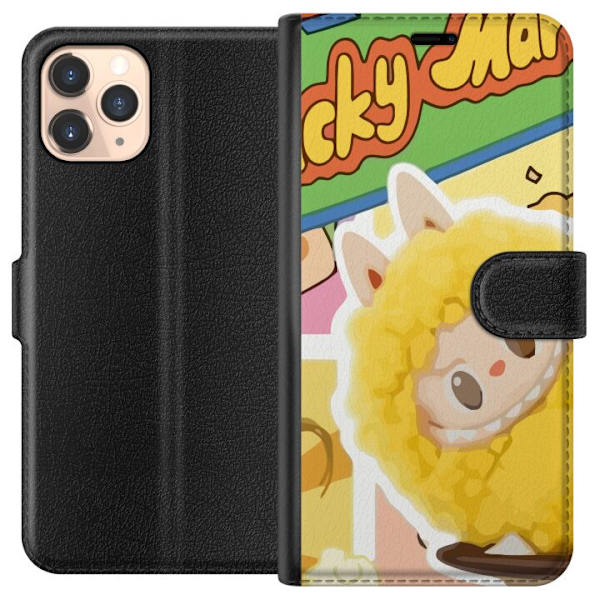 Apple iPhone 11 Pro Plånboksfodral Labubu Wacky Mart Pop Mart Serie Samlarfigur Söt Design Populärt Motiv Figurserie Kreativ Art Toy