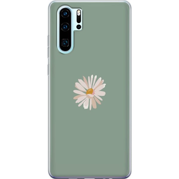 Huawei P30 Pro Gjennomsiktig deksel Grønn Minimalblomst - sti