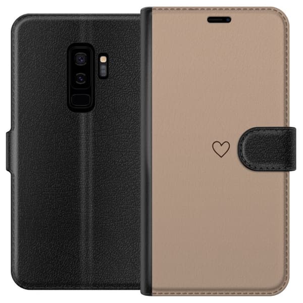 Kompatibelt Lommeboketui til Samsung Galaxy S9+ Hjerte Brun