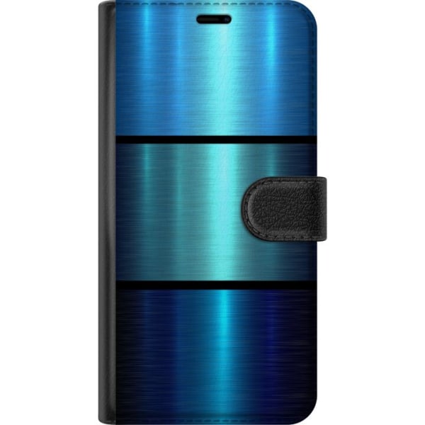 Samsung Galaxy A51 Lompakkokotelo Sininen Metalliset Rajat