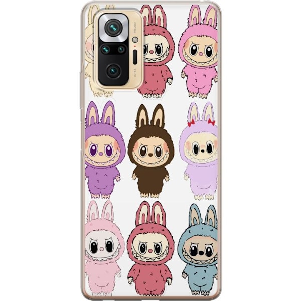Xiaomi Redmi Note 10 Pro Genomskinligt Skal Labubu Pink Monster – Popkonst med Kawaii-touch