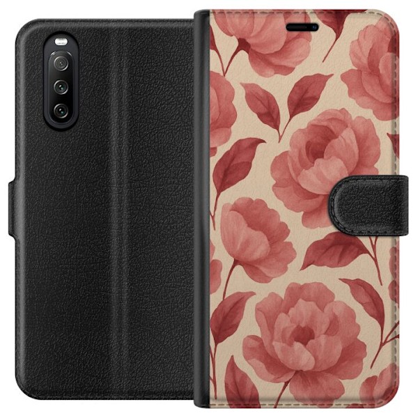 Sony Xperia 10 III Tegnebogsetui Roseblomst