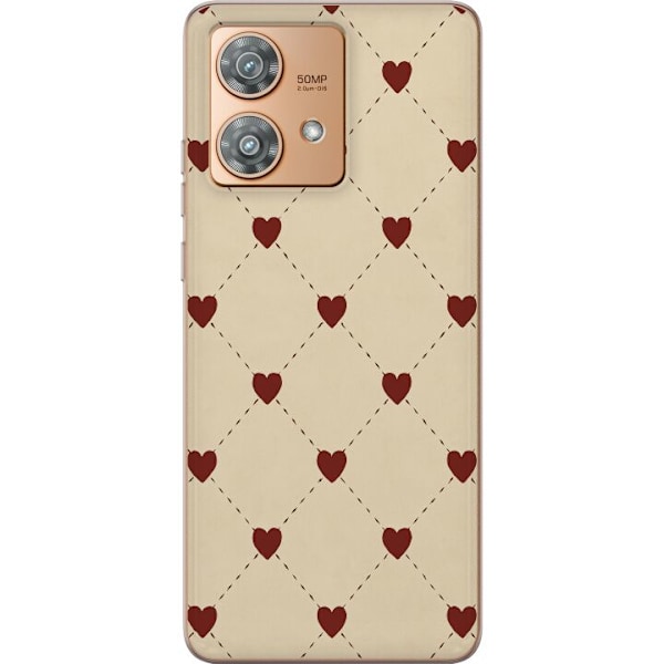 Motorola Edge 40 Neo Läpinäkyvä kuori Sydänverkko