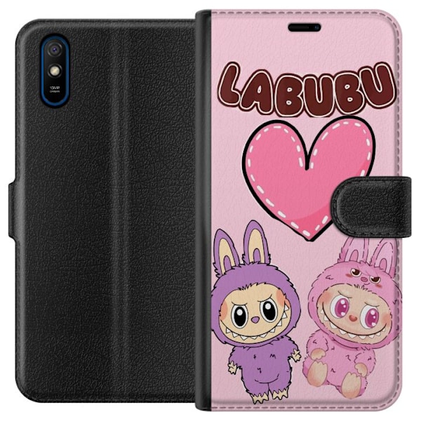 Xiaomi Redmi 9A Lompakkokotelo Labubu Pink Monster
