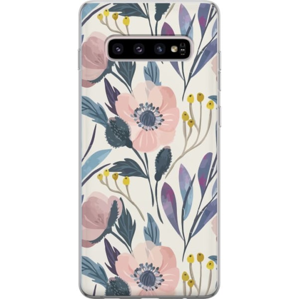 Samsung Galaxy S10+ Gjennomsiktig deksel Blomsterlykke