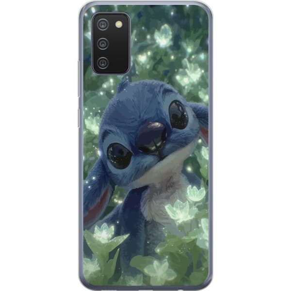 Kompatibelt Mobildeksel til Samsung Galaxy A02s Stitch med blomst kawaii Disney-alien blå