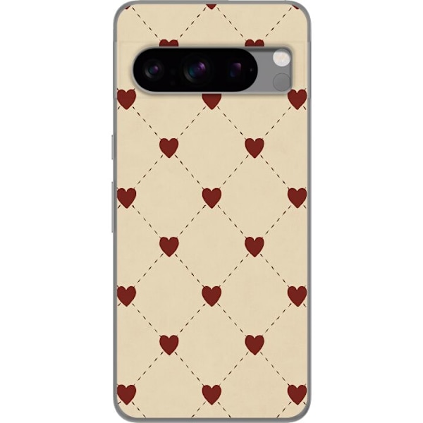 Google Pixel 8 Pro Läpinäkyvä kuori Sydänverkko