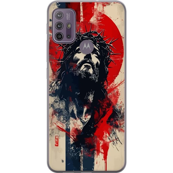 Motorola Moto G10 Genomskinligt Skal Jesus med kors – kristet motiv med stark symbolik om tro och hopp