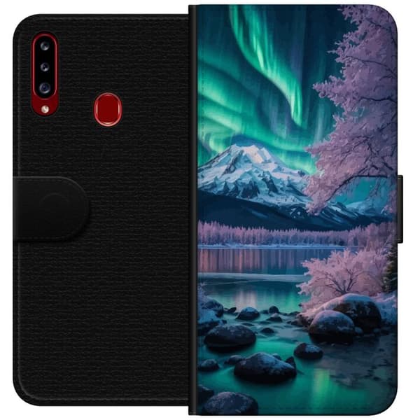 Kompatibel Tegnebogsetui til Samsung Galaxy A20s Norrsken