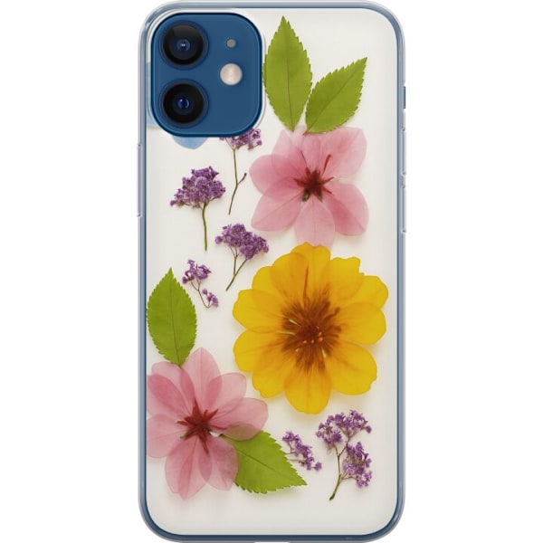 Apple iPhone 12 mini Läpinäkyvä kuori Painetut kukat