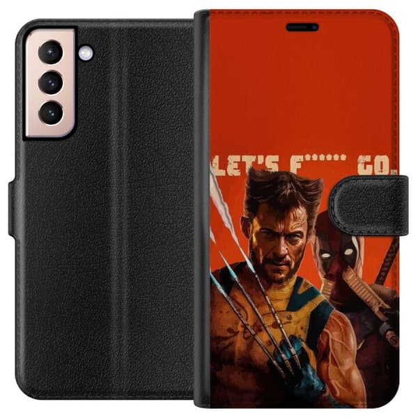 Kompatibelt Plånboksfodral till Samsung Galaxy S21 Deadpool & Wolverine