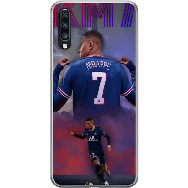 Samsung Galaxy A70 Genomskinligt Skal MAP Fotboll Design Grafiskt Mönster Modern Sportmotiv Trend Fotboll Populär Grafisk Stil Motiv