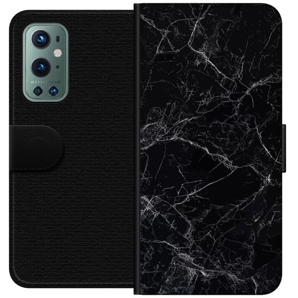 Kompatibelt Plånboksfodral till OnePlus 9 Pro Marmor Svart