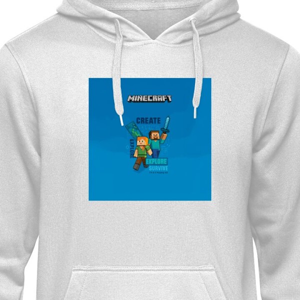 Barn-Hoodie | Mjuk Huvtröja för Barn Minecraft Caves grå 9-11 År