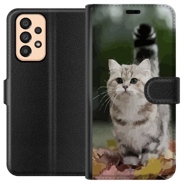 Kompatibelt Plånboksfodral till Samsung Galaxy A33 5G Katt