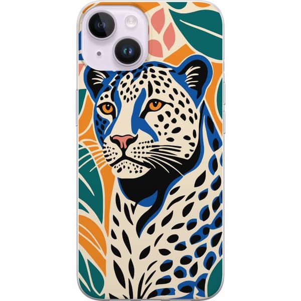 Kompatibelt Mobildeksel til Apple iPhone 14 Majestetisk Leopard