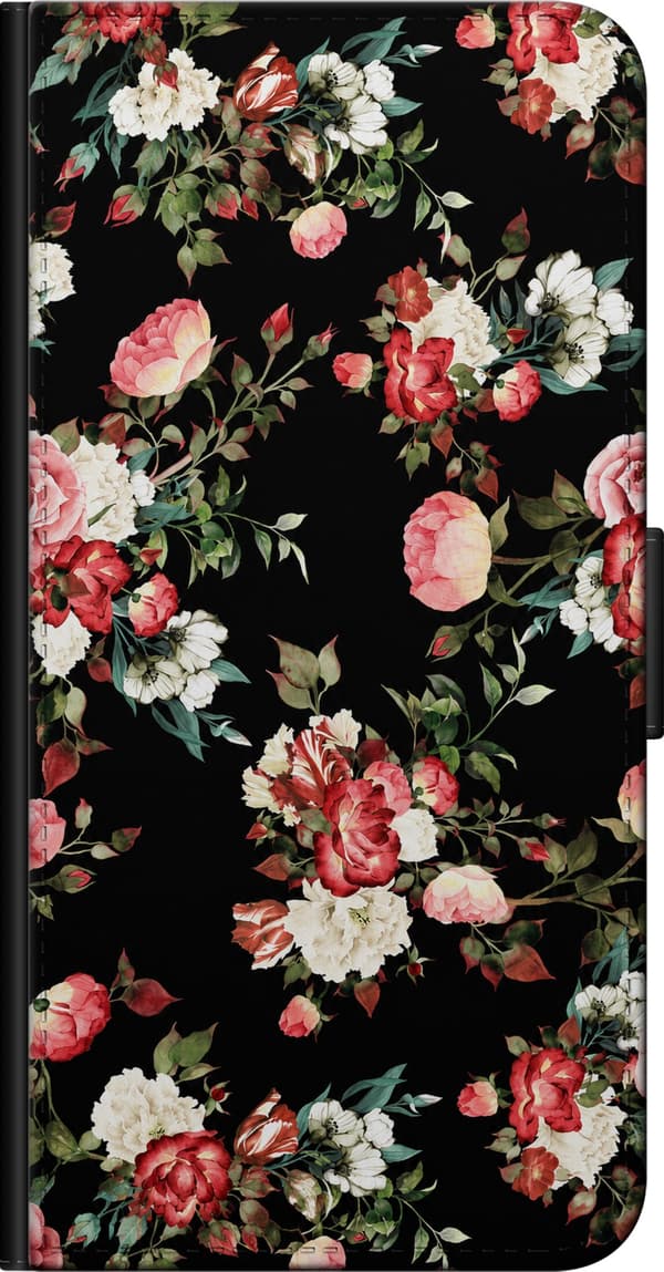Kompatibel Tegnebogsetui til Sony Xperia 5 II Sort rosegrafik sort