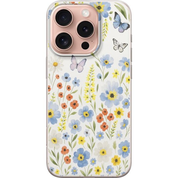 Apple iPhone 16 Pro Läpinäkyvä kuori Kesäkukat