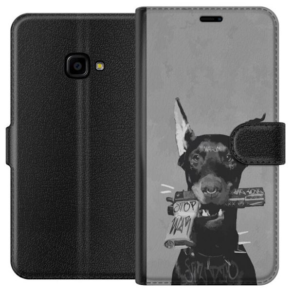 Samsung Galaxy Xcover 4 Lompakkokotelo Harmaa Koira Graafinen Suunnittelu Kovan Eläinaiheen Katutaide Urbaani Trendi Koiran Ystävä Tyyli Suosittu A