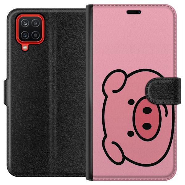 Samsung Galaxy A12 Tegnebogsetui Kawaii Piggy