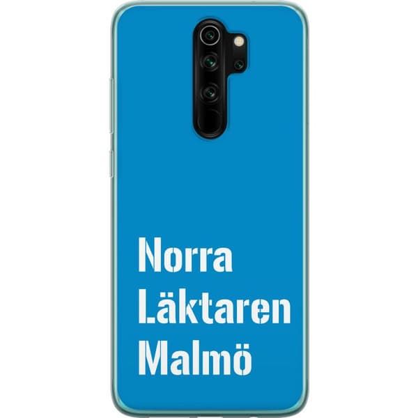 Kompatibelt Mobildeksel til Xiaomi Redmi Note 8 Pro  Minimalistisk blå tekstdesign med Malmö-tema og moderne typografisk stil blå