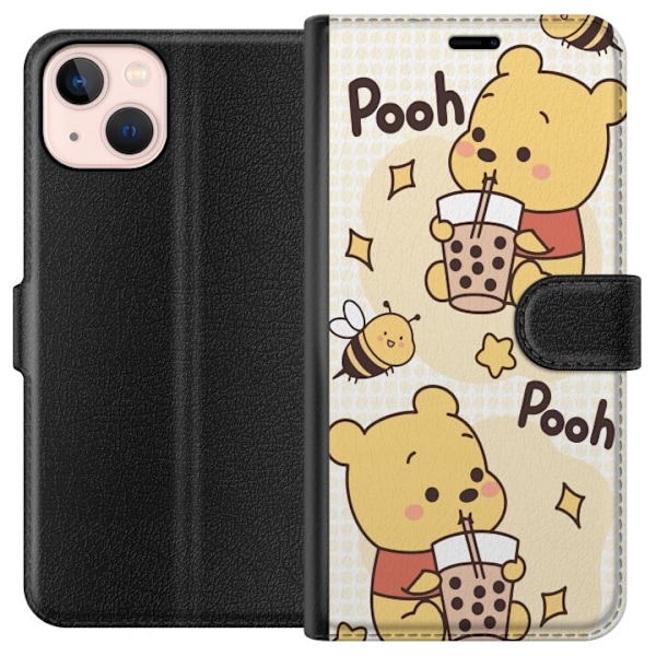 Apple iPhone 13 Plånboksfodral Nalle Pooh Style – klassiskt björnmotiv i ny tolkning