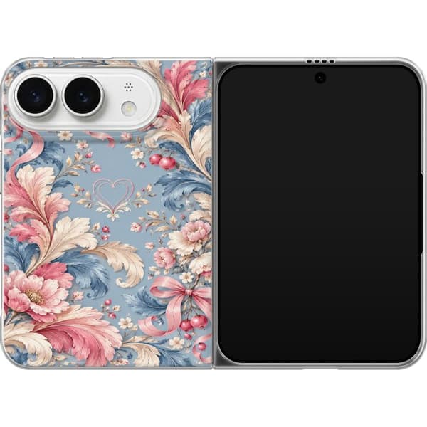 Kompatibelt Mobilskal till Apple iPhone Duo Blomsterornament blå