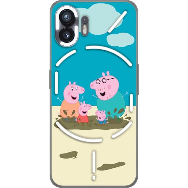 Nothing Phone (2) Gennemsigtig cover Greta Gris Familie Georg